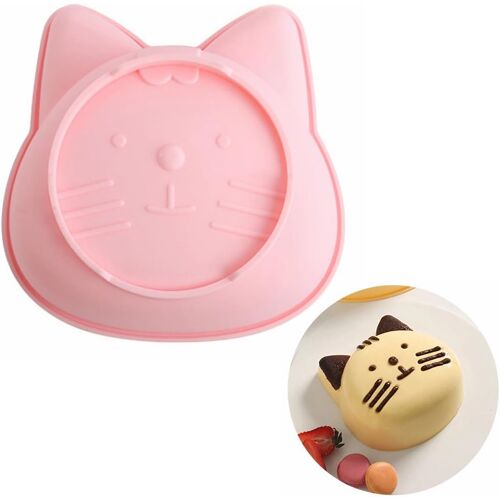 Jexnovashop-Moule À Gâteau En Silicone En Forme De Chaton Mignon De 16 Cm, Moule À Tarte, Tarte, Tarte, Tarte, Tarte, Pour Fête D'anniversaire, Dîners Entre Amis (Chat Rose)