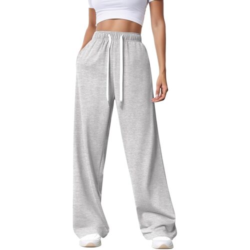 Jexnovashop-Pantalon Jogging Femme Pantalon De Sport Taille Haute Pantalon De Survêtement Baggy Avec Poches Pantalon De Détente Pour Yoga Running Fitness Training