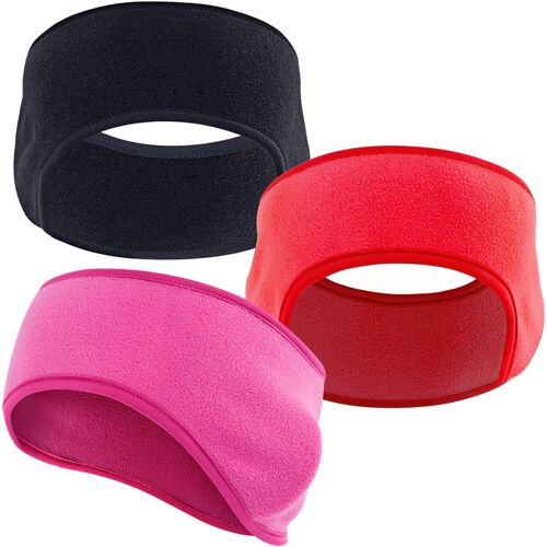 Jexnovashop-3 Pièces Fleece Bandeau De Sport Hiver, Cache-Oreilles Bandeau De Ski,Coupe-Vent Résistant
