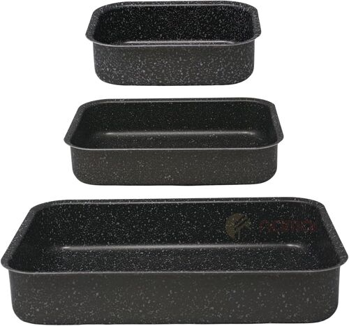 Jexnovashop-Plat Four - Set 3 Pièces - Plat À Gratin - Adapté Aux Lave-Vaisselle - Aluminium (Set 2)