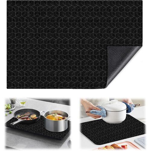 JEXNOVASHOP-52x78cm Protege Plaque Induction, Couvre Plaque De Cuisson Induction, -40°C 240°C, Facile à Nettoyer, Idéal Comme Tapis à Induction pour Protéger votre Cuisine, Pas de Contact avec Une Fl