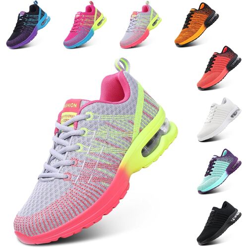 Jexnovashop-Chaussure De Course Femme Respirante Chaussures De Sport Gym Fitness Athlétiques Légères Chaussures De Running Confortables Jogging Sneakers 36-42 Eu