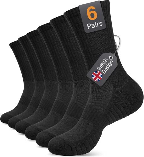 Jexnovashop-Chaussettes Homme Femme 43-46 39-42 35-38 47-50, Lot De 6 Chaussettes Chaudes Coton Hiver, Chaussettes De Sport Antidérapantes Respirant Unisexe
