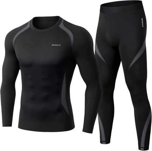 Jexnovashop-Sous-Vêtement Thermique Homme Ensemble De Sous-Vêtements Thermiques Homme Léger Et Chaud Quick Dry Sou Vetement Manches Longues Pour Hiver Sport L'entraînement Ski Running Randonnée
