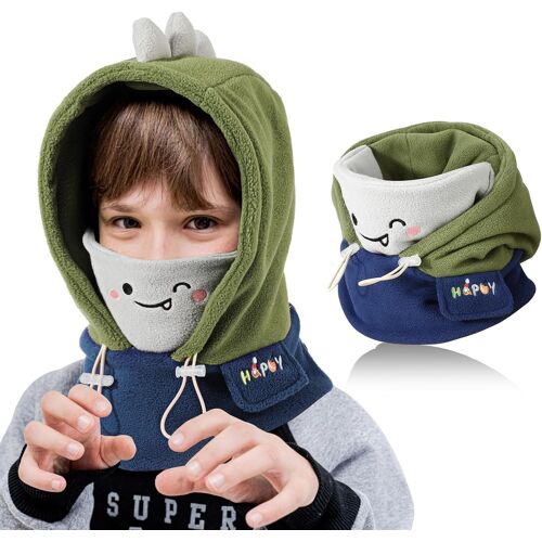 Jexnovashop-Cagoule De D'hiver Enfants De 5 À 13 Ans, Multifonction Réglable Masque De Ski Thermique, Cagoule Cache-Cou En Polaire, Cagoule Coupe-Vent Balaclava Pour Les Sports De Plein Air Garçons F