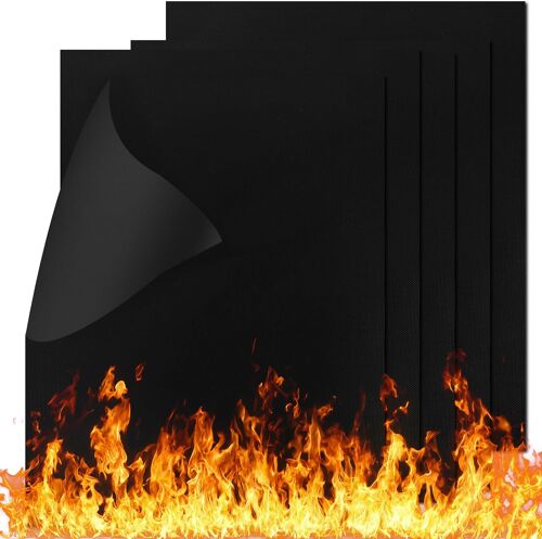 JEXNOVASHOP-Tapis de Cuisson Barbecue, 5 PCS 40 * 50cm Tapis Barbecue Set Réutilisable, Nettoyage Facile et Anti-adhérent pour Charbon, au Four et électriques etc