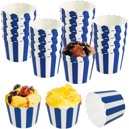 Jexnovashop-Caissettes Cupcake Papier 50 Pièces Bleu Cupcakes Pour Anniversaire Soirée De Mariage Cuisine Baking