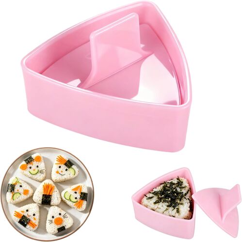Jexnovashop-Onigiri Moule À Onigiri Moule À Sushis Triangulaires Moule À Boulettes De Riz Diy Onigiri Kit De Fabrication Avec Presse De Moule Pour Sushis Faits Maison, Restaurant Pour Enfants, Cuisin