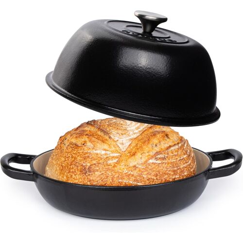 Jexnovashop-Faitout Émaillé ¿ Cocotte Pour Cuisson Du Pain Au Levain ¿ Cocotte À Pain ¿ Orange, 6 Quarts, 22 Cm ¿ Par Nuovva