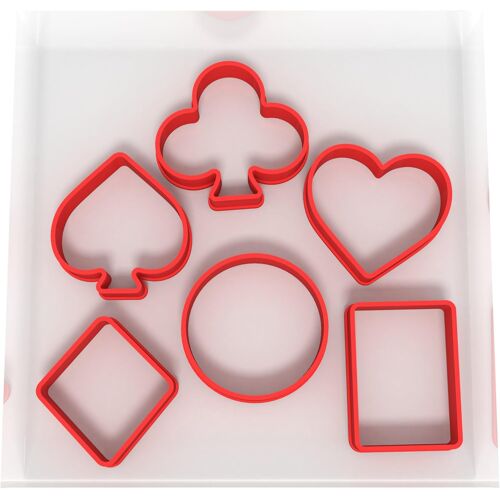 Jexnovashop-Lot De 6 Petits Emporte-Pièces En Forme De Carte À Jouer En Plastique Pour Pâtisserie, Fondant, Argile, Pâtisserie, Glaçage, Bijoux, Costumes (3 Cm)