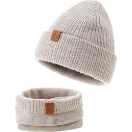 Jexnovashop-Bonnet Bebe Garçon Doux Et Souple Ensemble Bonnet Echarpe Garcon Chaud Bonnet Enfant Hiver Bonne Elasticité Bonnet Bebe