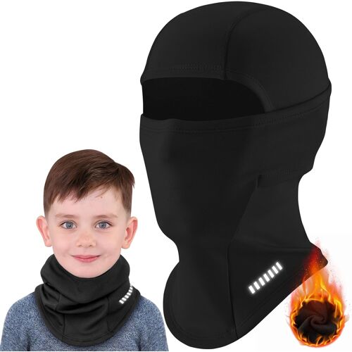 Jexnovashop-Cagoule D'hiver En Polaire Chaud Pour Enfants 7-13 Ans, Cagoule Coupe-Vent Multifonction Balaclava Bandana Coupe Masque De Ski Cyclisme Bonnet Chapeau Avec Cache-Cou Pour Garçons Filles