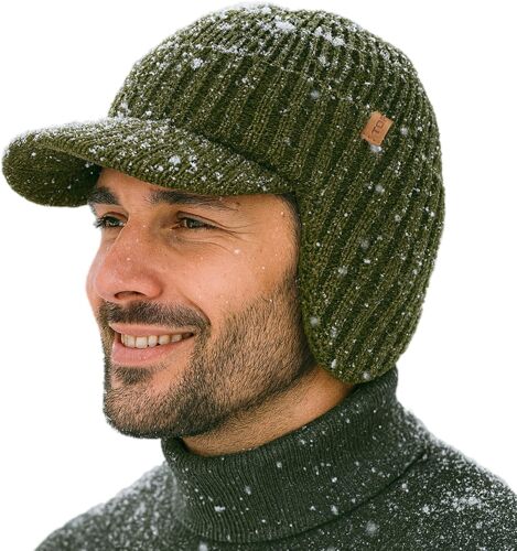 Jexnovashop-Dryknit Casquette D'hiver En Tricot Imperméable 80 % Laine Mérinos Avec Doublure En Polaire Et Cache-Oreillettes, M-Xxl
