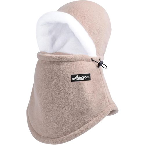 Jexnovashop-Bonnets Hiver Hommes Et Femmes Chapeau En Polaire Chaud Doux Cagoule Avec Cordon De Serrage Bonnet Avec Écharpe