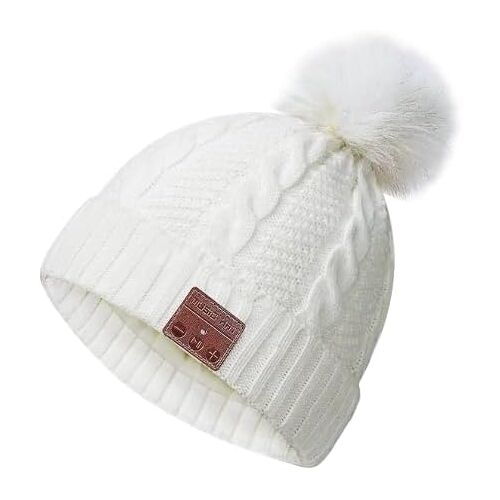 Jexnovashop-Bonnet Bluetooth Femme, Bonnet Sans Fil V5.2 Bonnet En Tricot,Lavable Chapeau Bluetooth Avec Micro Et Haut-Parleurs Stéréo Intégrés Cadeau Pour Les Hommes