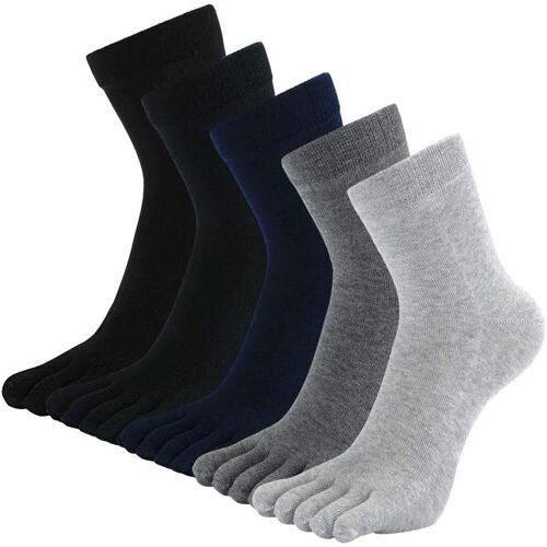 Jexnovashop-Chaussette À Doigts Pour Hommes: Chaussettes À Cinq Orteils Hommes Chaussettes 5 Doigts De Pied Chaussettes Avec Orteils Séparés Chaussettes Athlétiques En Coton, Taille 39-47,5 Paires.