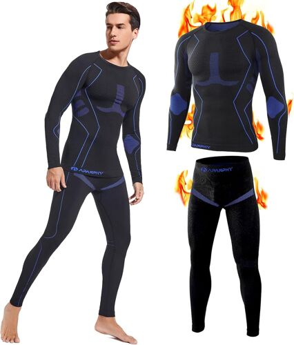 Ulteronixshop-Sous-Vêtement Thermique Homme Fonctionnel Sous-Vêtements Thermiques Homme Perméable Séchage Rapide Ensemble Thermique Homme Respirant Chaud Ensemble Ski Homme Pour Sports D¿Extérieur