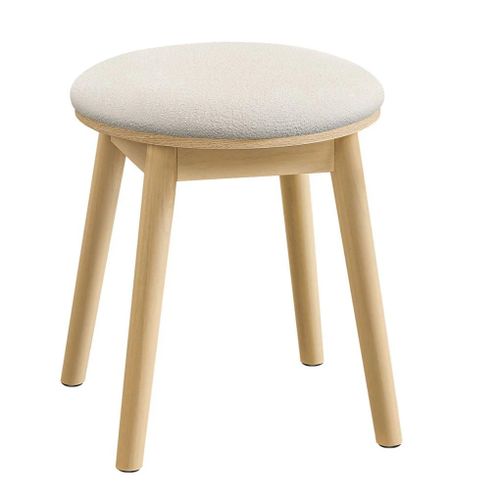 Tabouret coiffeuse chaise coiffeuse ronde pieds antidérapants style bohème pour chambre coiffeuse blanc crème Helloshop26 12_0006049