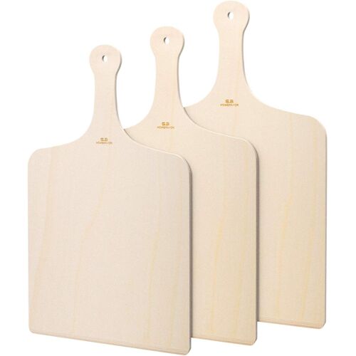 Jexnovashop-Pelle À Pizza, Pelle À Pizza En Bois Set De 3 Pizza Paddle En Bois De Bouleau, Idéal Pour La Cuisson À Pizza, Gâteaux, Tartes, Pains Et Viennoiseries