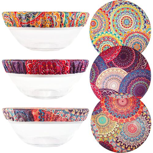 Jexnovashop-3 Pièces 25cm/10 Pouces Couvercle De Bol En Cire D'abeille, Couvercle De Fermentation Du Pain, Bread Proofing Cover, Réutilisable Naturel Organique, Adapté Pour La Fermentation Et Le Stoc