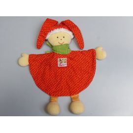Doudou lutin plat Sigikid rouge vert jaune