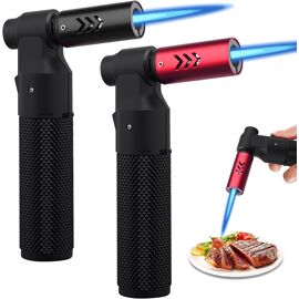 Briquet Tempête Double Flamme Rechargeable USB-C - Jet De Flamme Réglable - Pour Camping, Barbecue, Bougies - Noir - 7
