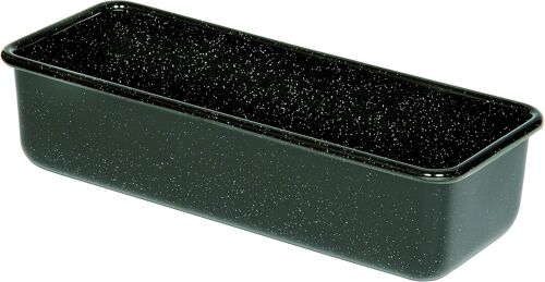 Jexnovashop-0638-022, Moule À Pâtisserie Professionnel, Moule À Gâteau Royal, Contenance 1,7 Litre, Hauteur 7,8 Cm, Largeur 10 Cm, Longueur 30 Cm, Émail, Noir, Moule À Pain, Induction