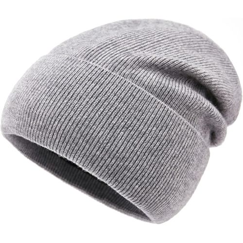 Jexnovashop-Bonnet 100% Laine Mérinos Pour Homme Et Femme, Bonnet D'hiver Chaud En Tricot Côtelé En Pure Laine Avec Boîte-Cadeau