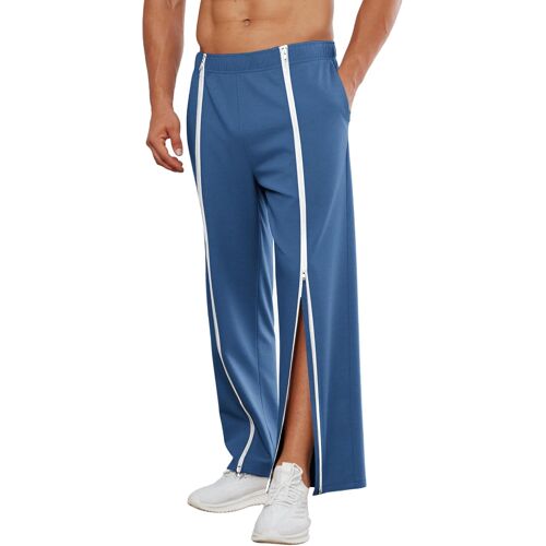 Jexnovashop-Pantalon De Rééducation Pour Homme, Pantalon De Sport Long Avec Fermeture Éclair Intégrale, Pants En Coton Détachable, D'entraînement Ample À Ouverture Latérale Avec Poches