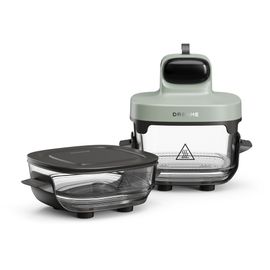 DREAME Tasti Friteuse à Air en Verre Portable 5 en 1, 2 Récipients (2,5 L + 4,5 L), Verre Borosilicate de 6 mm, Air Chaud Circulant en 3D, Compatible Lave-Vaisselle, Vue à 360°, Design Amovible