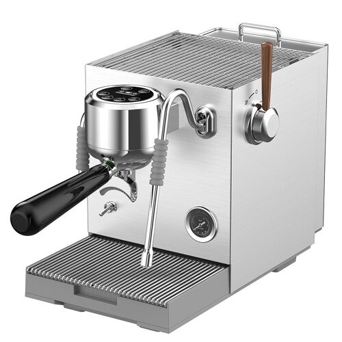 PSH21 Professional Home Semi-Automatic Coffee Maker with 15Bar/5Bar Pressure E61 Brewing Head, ULKA 1.8L Water Tank PID+NTC Temperature Control58mm Powder Hammer135°C BoilerProgrammable Parameters