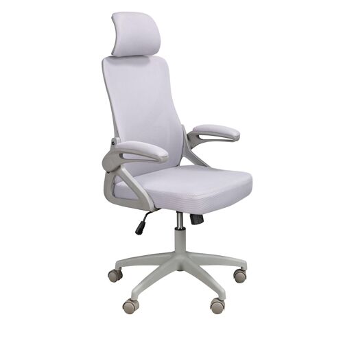 Ángel Cerdá Chaise de Bureau Ergonomique avec Dossier Haut Design Confortable, Fonctionnel et Contemporain 65 x 67 x 115-125 cm Revêtement Respirant, Base Pivotante et Accoudoirs Repliables