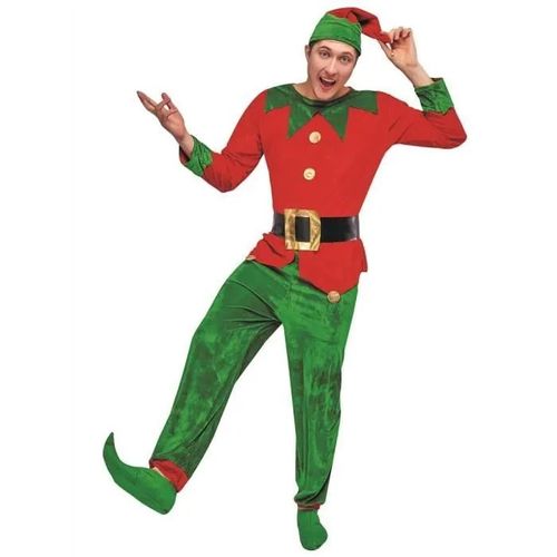 1 Costume Complet Adulte Homme En Lutin Du Père Noël Taille S/M Ref/66565