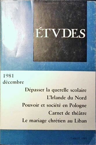 Revues Etudes. Année 1981 Complète. 11 Numéros Dont Un Double