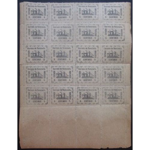 Venezuela N°87 En Bloc De 20 Neuf ** Cote 900 Euros