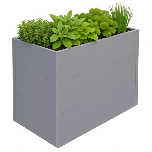 Jardinière Sur Pied Surélevée Hwc-P64, Jardinière Métallique Sur Pied Pour Légumes/Plantes, Bac À Fleurs, Pot De Fleurs, Jardin, Acier, 77 X 100 X 50 Cm   Gris