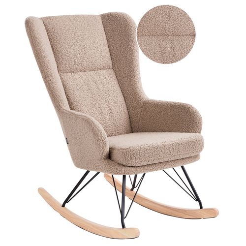 Fauteuil à bascule LUOMA Bouclé Beige