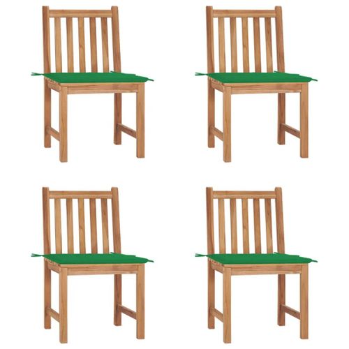 Prolenta Premium - Chaises De Jardin Lot De 4 Avec Coussins Bois De Teck Massif