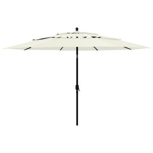 Prolenta Premium - Parasol De Jardin À 3 Niveaux Avec Mât En Aluminium Sable 3,5 M