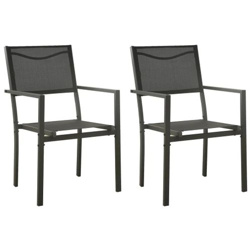 Prolenta Premium - Chaises De Jardin Lot De 2 Textilène Et Acier Noir Anthracite