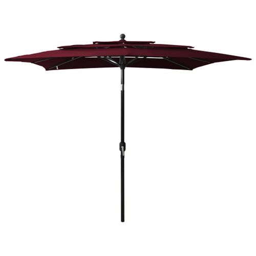 Prolenta Premium - Parasol De Jardin À 3 Niveaux Mât En Aluminium Rouge Bordeaux