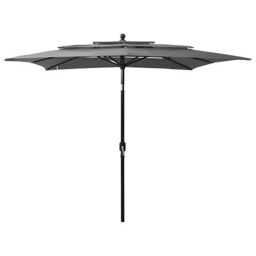 Prolenta Premium - Parasol De Jardin À 3 Niveaux Avec Mât En Aluminium Anthracite