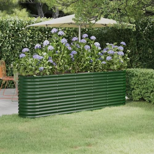Prolenta Premium - Lit Surélevé De Jardin Acier Galvanisé 224x40x68 Cm Vert