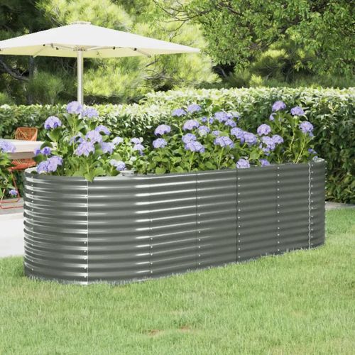 Prolenta Premium - Lit Surélevé De Jardin Acier Galvanisé 249x100x68cm Gris