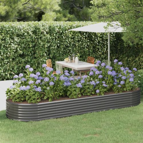 Prolenta Premium - Lit Surélevé De Jardin Acier Galvanisé 322x100x36cm Gris