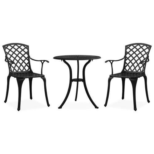 Prolenta Premium - Ensemble De Bistro 3 Pcs Aluminium Coulé Noir