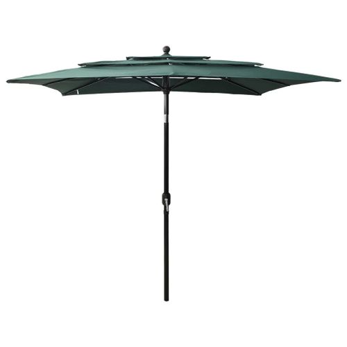 Prolenta Premium - Parasol De Jardin À 3 Niveaux Avec Mât En Aluminium Vert