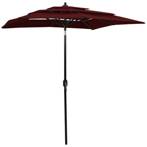 Prolenta Premium - Parasol De Jardin À 3 Niveaux Mât En Aluminium Rouge Bordeaux