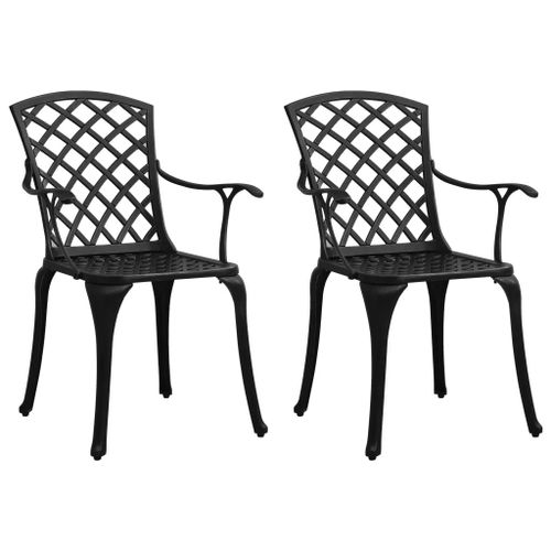 Prolenta Premium - Chaises De Jardin Lot De 2 Aluminium Coulé Noir