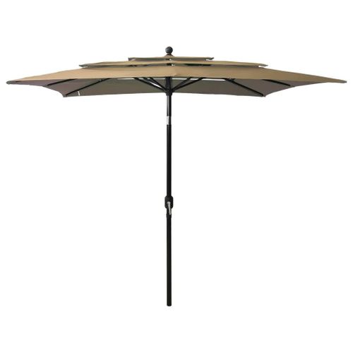 Prolenta Premium - Parasol De Jardin À 3 Niveaux Avec Mât En Aluminium Taupe